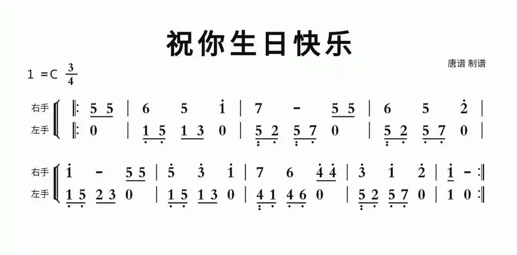 祝你生日快乐智能简谱生日歌_简谱_曲谱_听懂音律