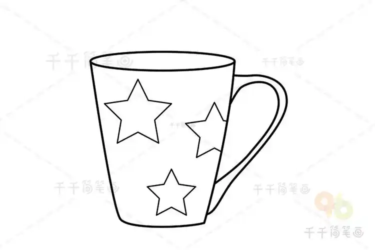 水杯简笔画步骤教程_生活用品简笔画