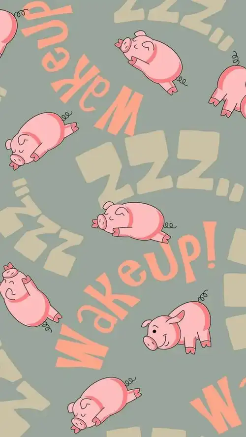 iphone壁纸 平铺 解锁#猪