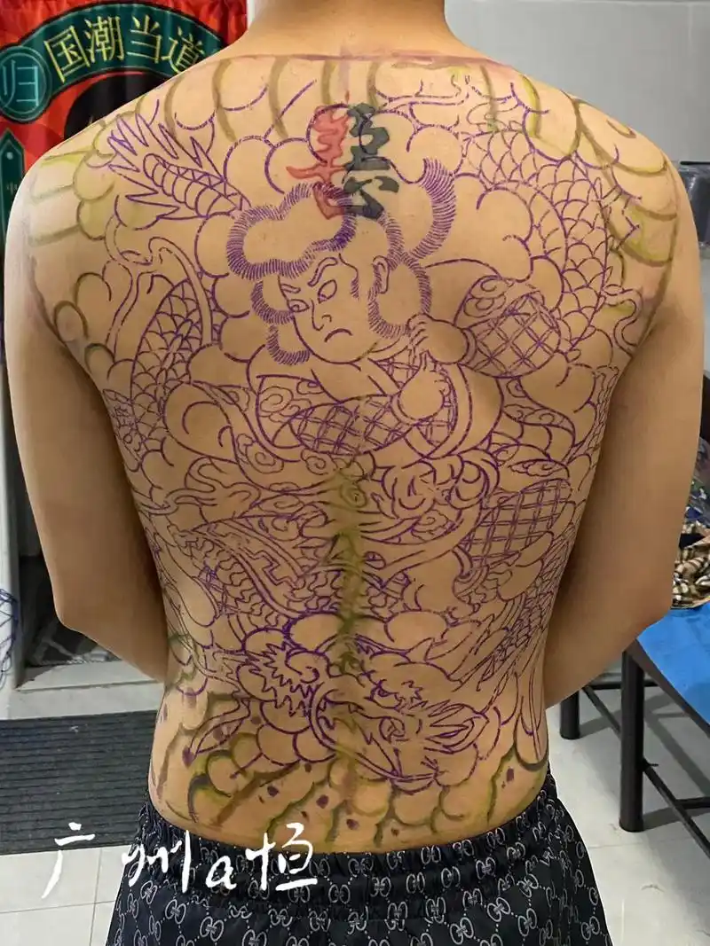 老传统经典人物-云龙九郎#日式老传统 #满背 #广州纹身 # - 抖音