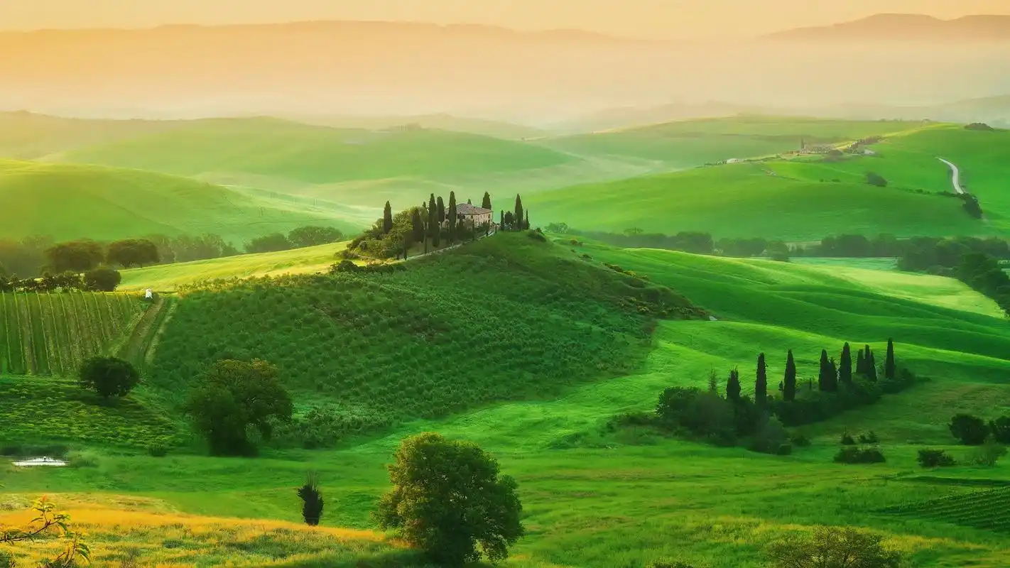 风景壁纸,绿色,唯美,护眼,高清,清新,春天,托斯卡纳,壁纸,1920x1080