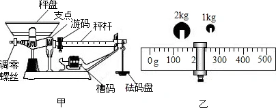 使用时,先将游码移至左端0刻度处,若发现