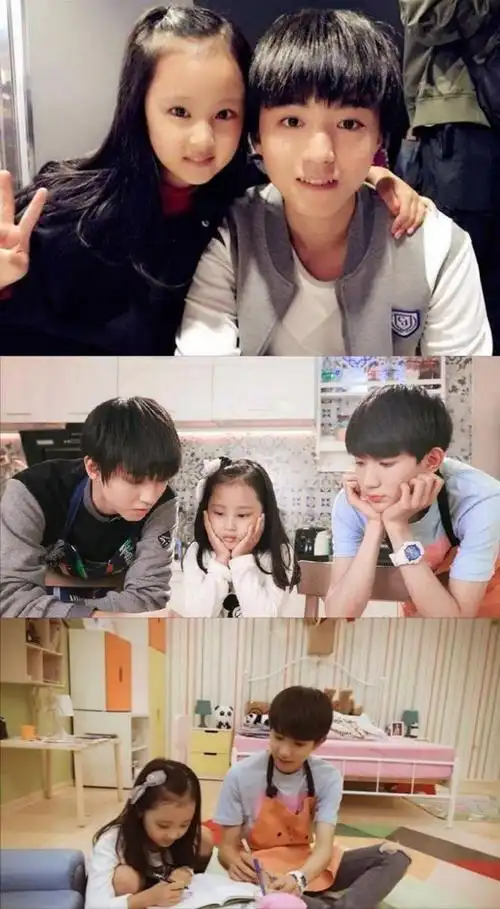 和千玺比心,喊王源起床,抱王俊凯大腿的女孩长大了,美的认不出