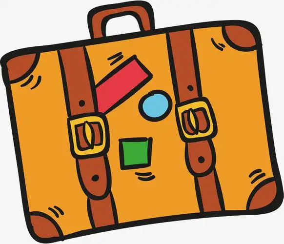 卡通手绘卡通行李箱免抠素材