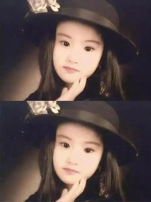 刘诗诗小时候就看着挺有气质的,仪态超好,脸型也