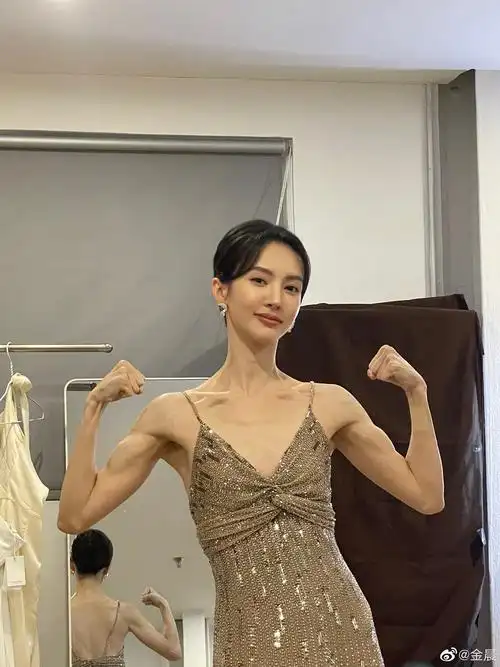 金晨的身材堪称是"现代瘦身流行大全",能堆硬币的锁骨,一字肩,蝴蝶背