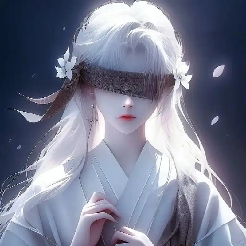 唯美古风蒙眼系列头像 #古风插画