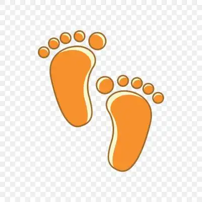 橙色扁平卡通脚丫子