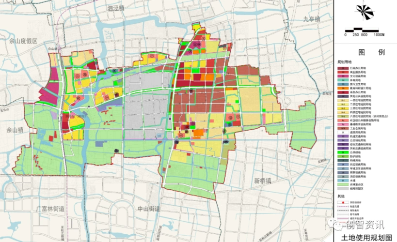 浅蓝色区域为规划新增动迁安置房区域未来洞泾镇未来新增商品房区域
