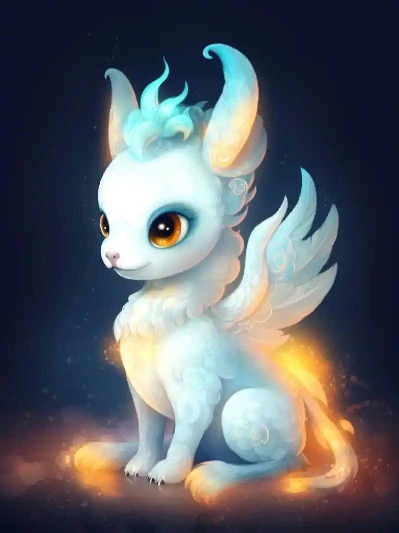 象征智慧的化身!萌宠神兽,可爱的白泽宝宝! ai绘画系列作品更新! 祥瑞