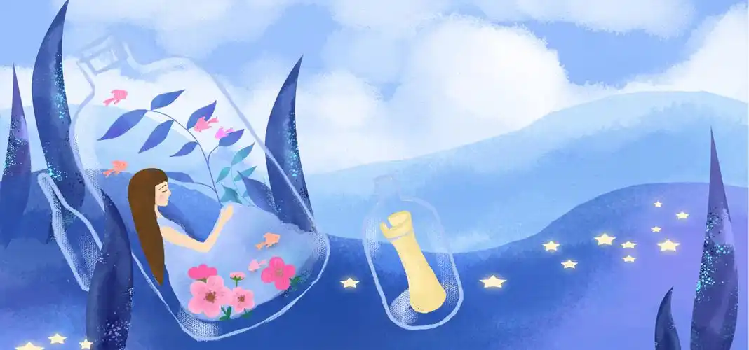 回头望向许愿树的女孩banner背景图