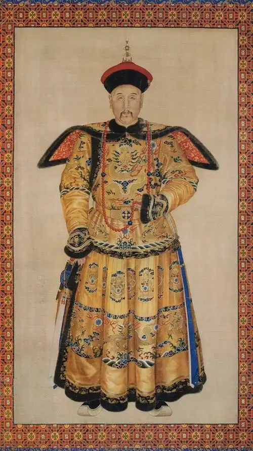 清朝皇帝朝服像均为坐像立像者仅此一幅雍正帝不知什么原因