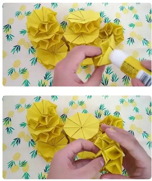 幼儿手工制作折纸菠萝教程步骤