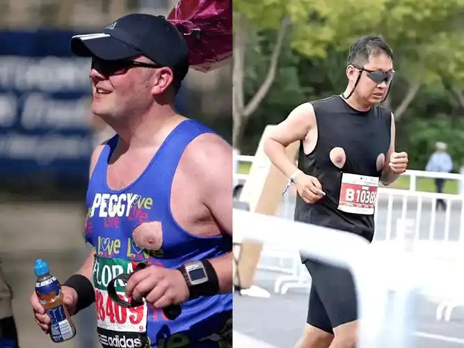 有的在易摩擦处抹上凡士林;有的给乳头贴上创可贴;还有的直接把衣服剪