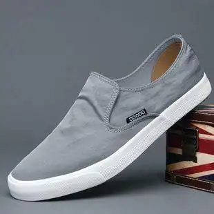 男鞋夏季潮鞋2021新款休闲老北京布鞋一脚蹬懒人百搭男士帆布鞋子