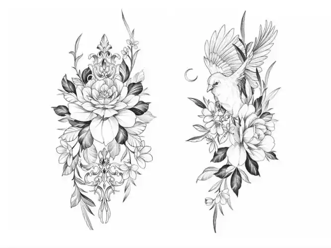 手臂大腿推荐稿|纹身手稿图案|深圳纹身