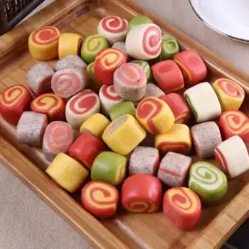 儿童果蔬小馒头纯手工早餐包子彩色奶香包夹心面包一口馍彩虹双色约28