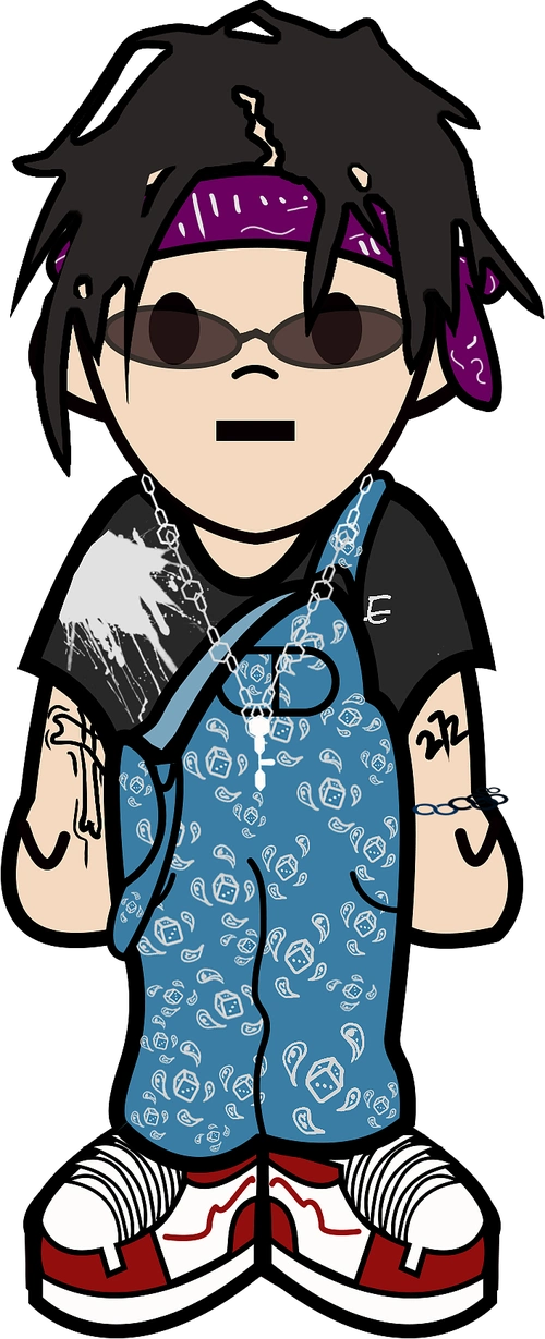 原创潮酷嘻哈插画头像&q版rapper人偶|插画|新锐潮流插画|afys半扣