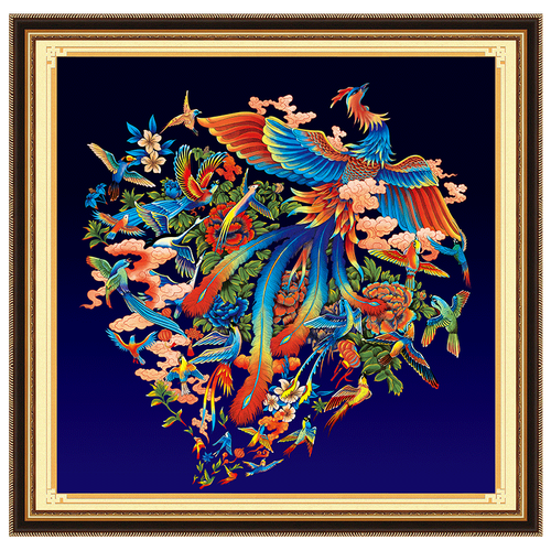 百鸟朝凤十字绣