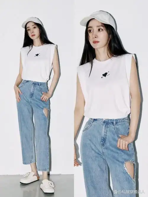 "杨幂春日风尚:最新牛仔裤穿搭指南"