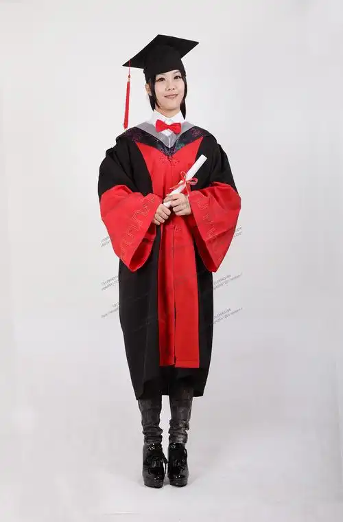 中国博士服 学位服 大学毕业礼服 摄影服理科 垂布 帽子 流苏套装