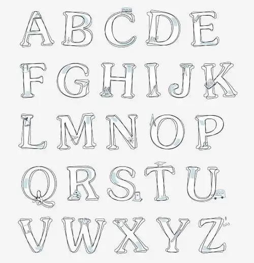 卡通手绘字母