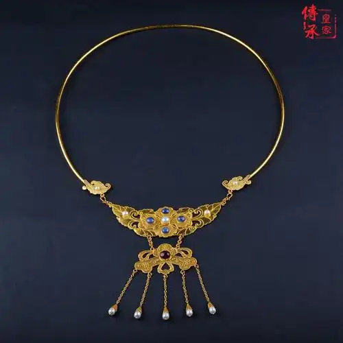 『皇家传承御用手作』牡丹璎珞璎珞:全长40cm,项圈:长29cm,宽23cm