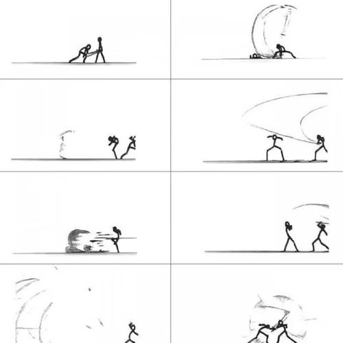 宸学文具 文具【抖音】火柴人格斗学生男生翻页动画生日节日礼品创意