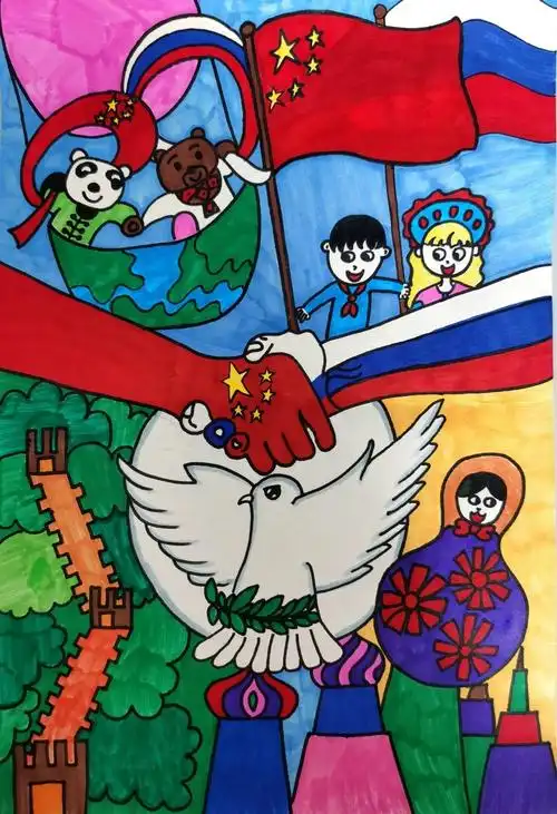 白杨于恩然《友好合作61时空对话》指导教师:宋青风方紫瑜《中俄