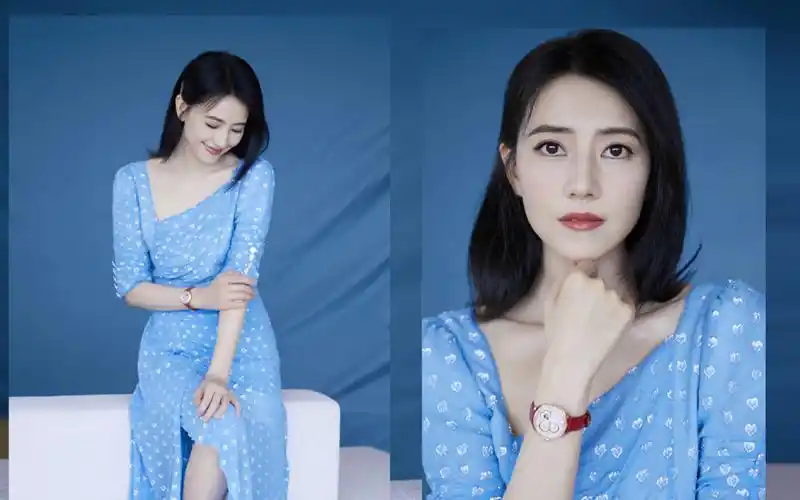 高圆圆蓝色长裙优雅写真桌面壁纸_大陆明星_壁纸下载_美桌网