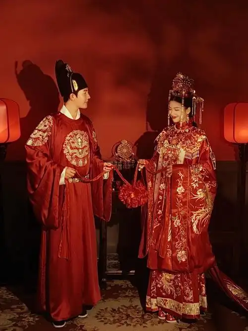 汉服婚嫁的喜庆06还原古装剧的古典新娘浪漫