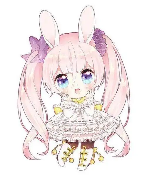 二次元 萌 q版 动漫 插画 可爱 少女萌q版 二次元 女孩 插画 动漫萌