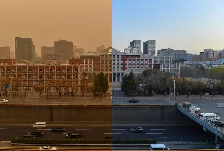 北京:沙尘暴过境蓝天恢复 空气质量明显改善!对比图带你看变化