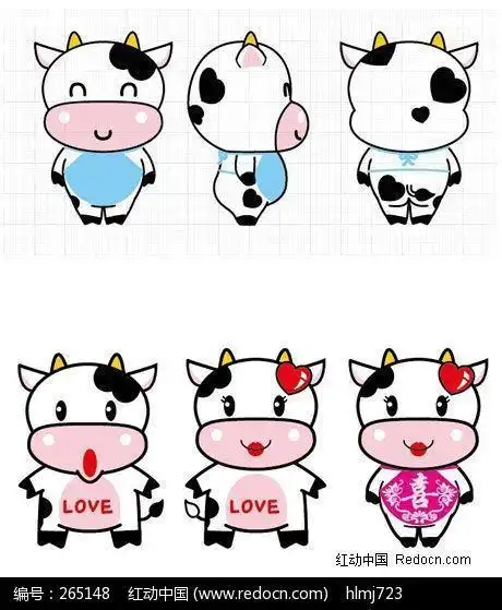 牛的拟人化简笔画