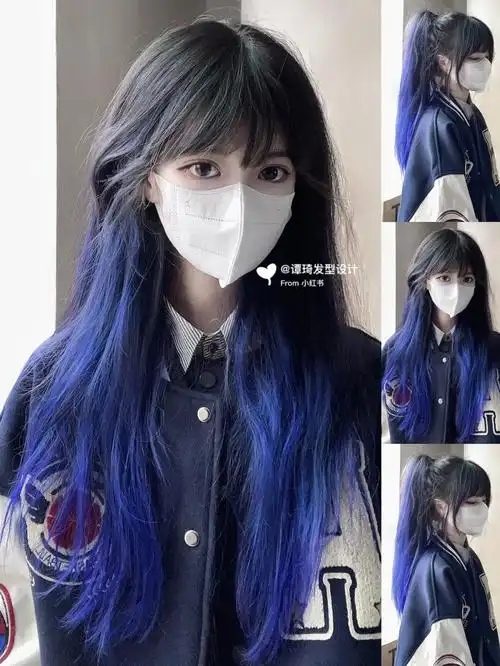 蓝色巴黎画染,没染之前都不敢相信自己可以这么美,不用全头漂对头发