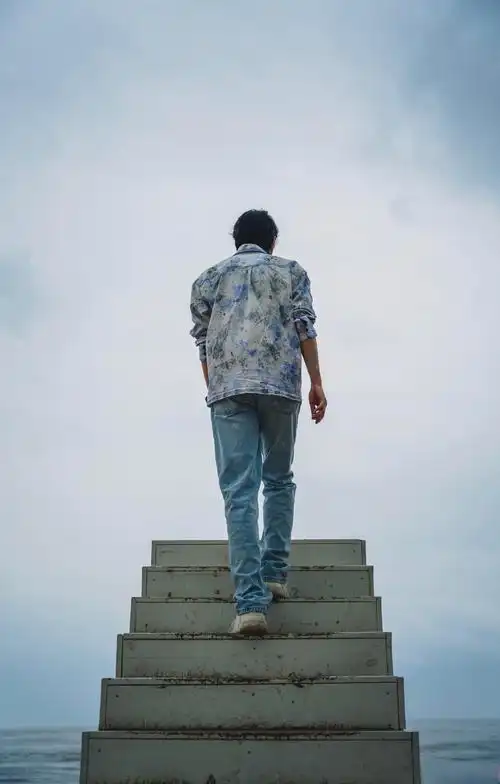 远行站立在浮桥上的男人背影高清图片一个男人站在门前的#看见葫芦岛