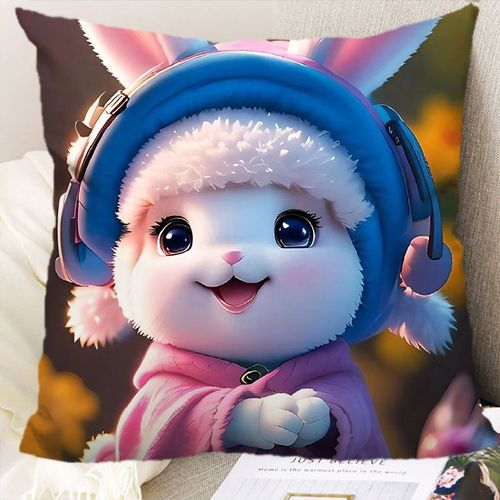 可爱网红卡通超萌兔子少女枕头客厅定制创意沙发靠垫靠枕生日礼物