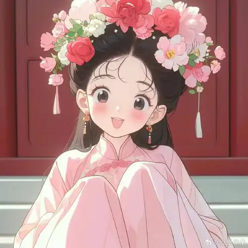 粉色系古风少女头像