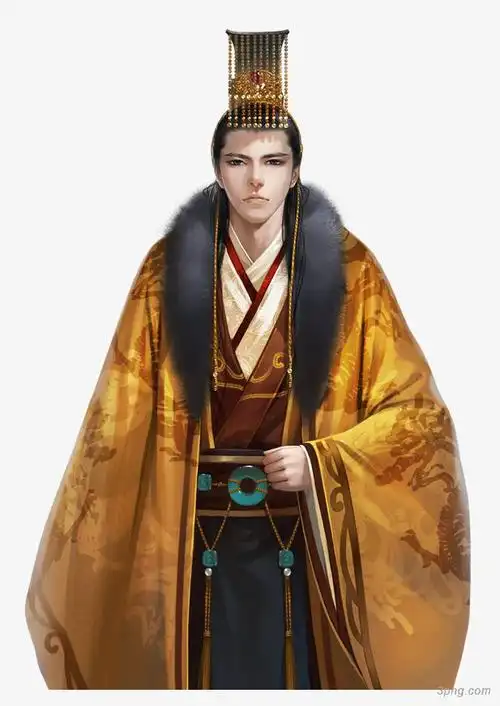 古风皇上png素材透明免抠图片-卡通手绘