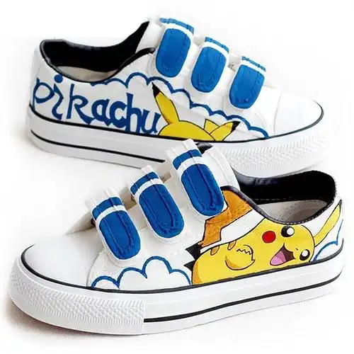 卜丁 儿童帆布鞋牛筋底手绘鞋平底鞋可爱宝宝鞋个性涂