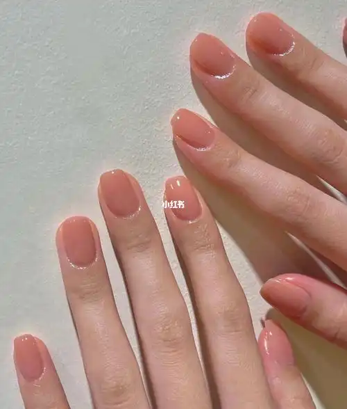 冰透色美甲短指甲美甲纯色美甲