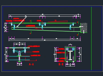 不锈钢拉杆钢化玻璃雨棚做法详图