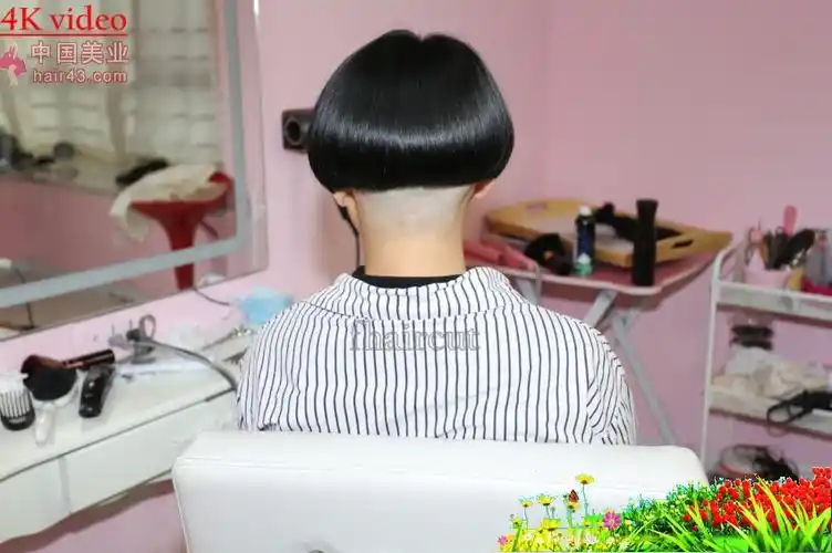 圆脸妹子剃高脚后空bob发型-芳飞1356#(11)