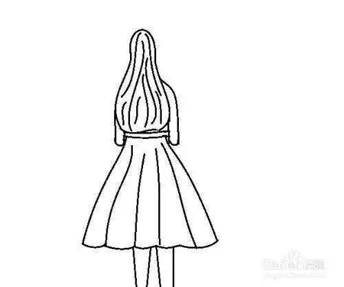 长发女生背影怎么画简笔画系列怎么画长发女孩简笔画步骤长发女孩简笔