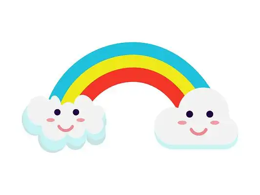 彩虹卡通彩虹卡通云可爱云png素材拱桥彩虹
