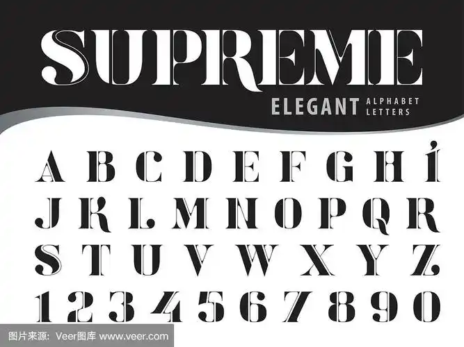 矢量优雅的字母和数字,现代serif风格字体,didot矢量