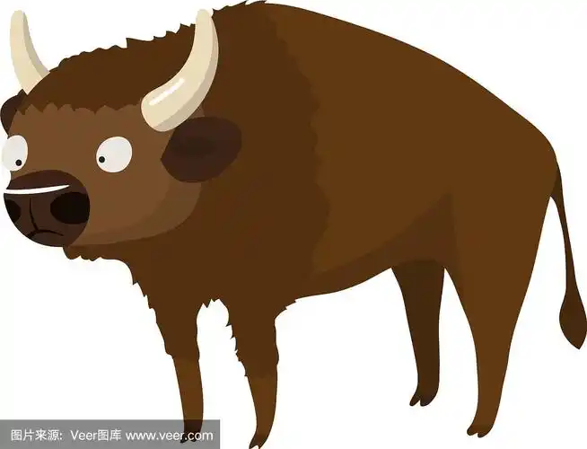 卡通野牛孤立的白色背景