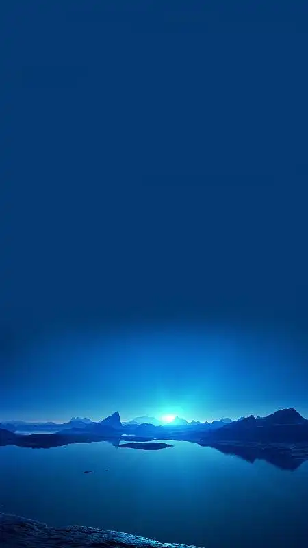 创意蓝色湖山h5背景