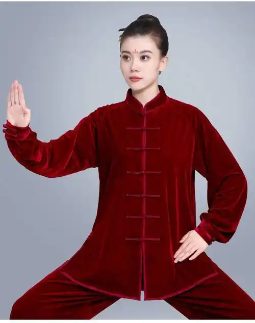太极服冬季高档套装金丝绒太极服秋冬季男加厚武术服装冬款太极拳练功
