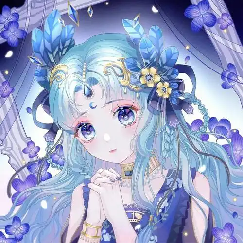 蓝色系二次元头像解一下07